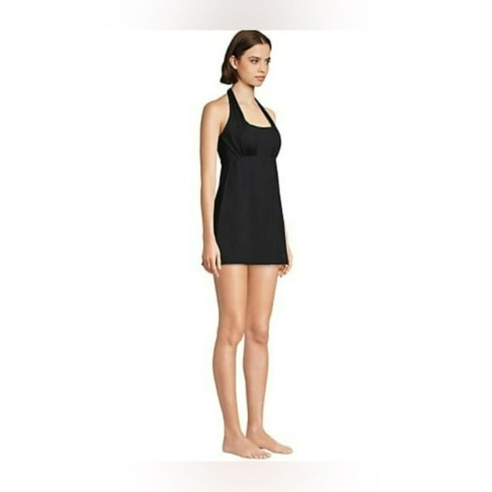 Lands end Square Neck halter neck Swim Dress One Piece Swimsuit small 6-8 - Picture 5 of 7